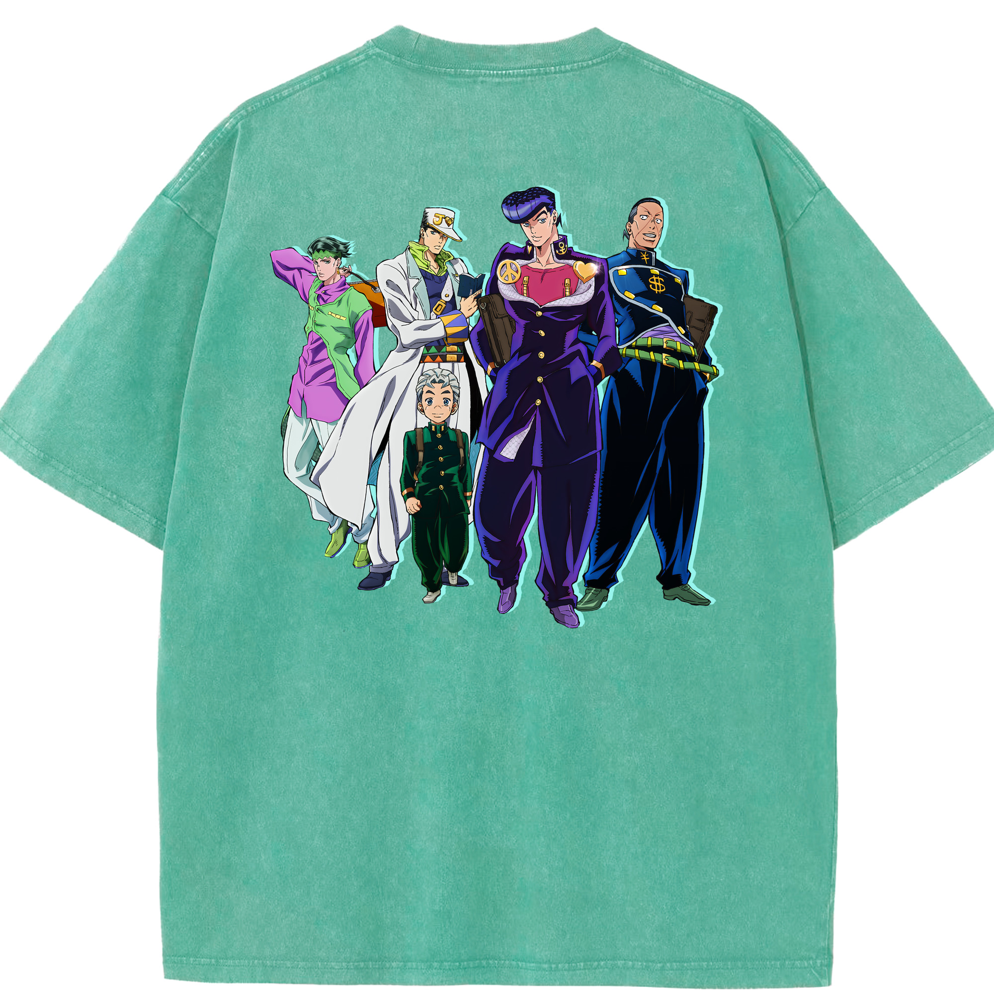 （画像用） ジョジョの奇妙な冒険 JoJo's Bizarre Adventure 綿100% ヴィンテージ風 半袖Tシャツ（背面プリント）